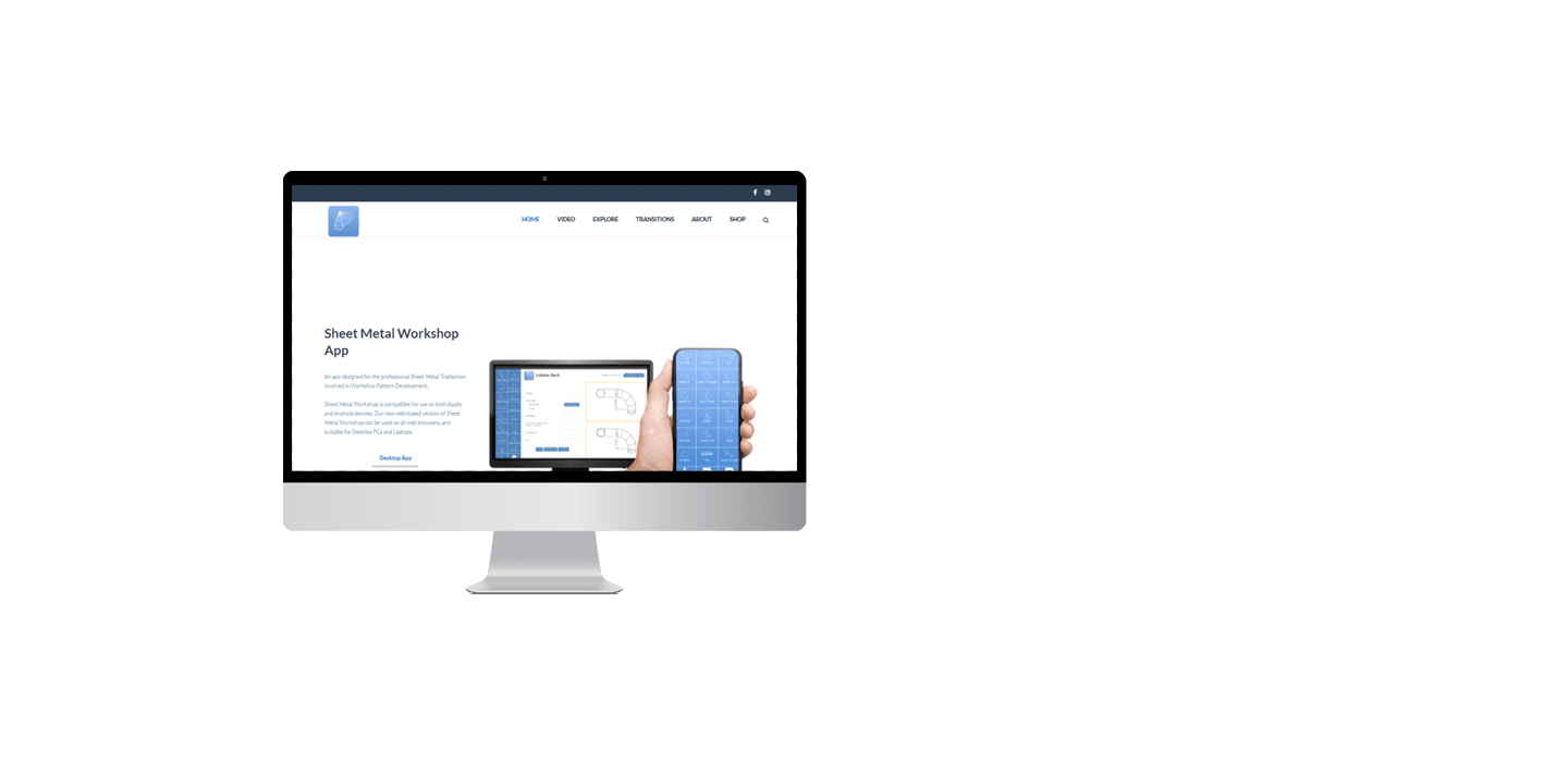 example of web & app solutions, Web development, App development done for sheet metal workshop company