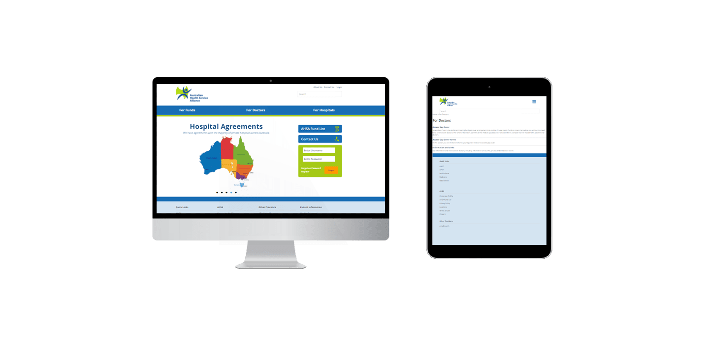 Australian health services web design