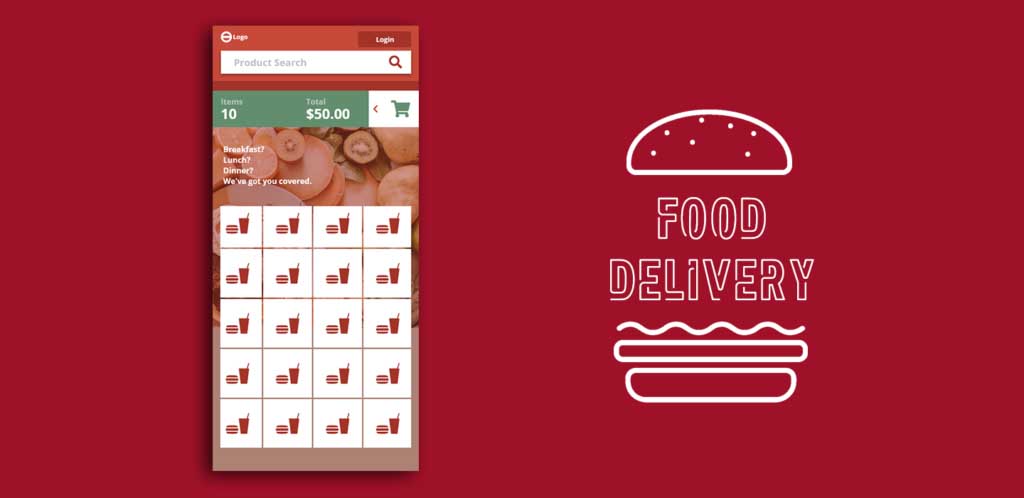 Food-Delivery website design template image