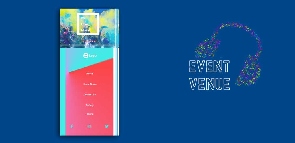 event page website template image